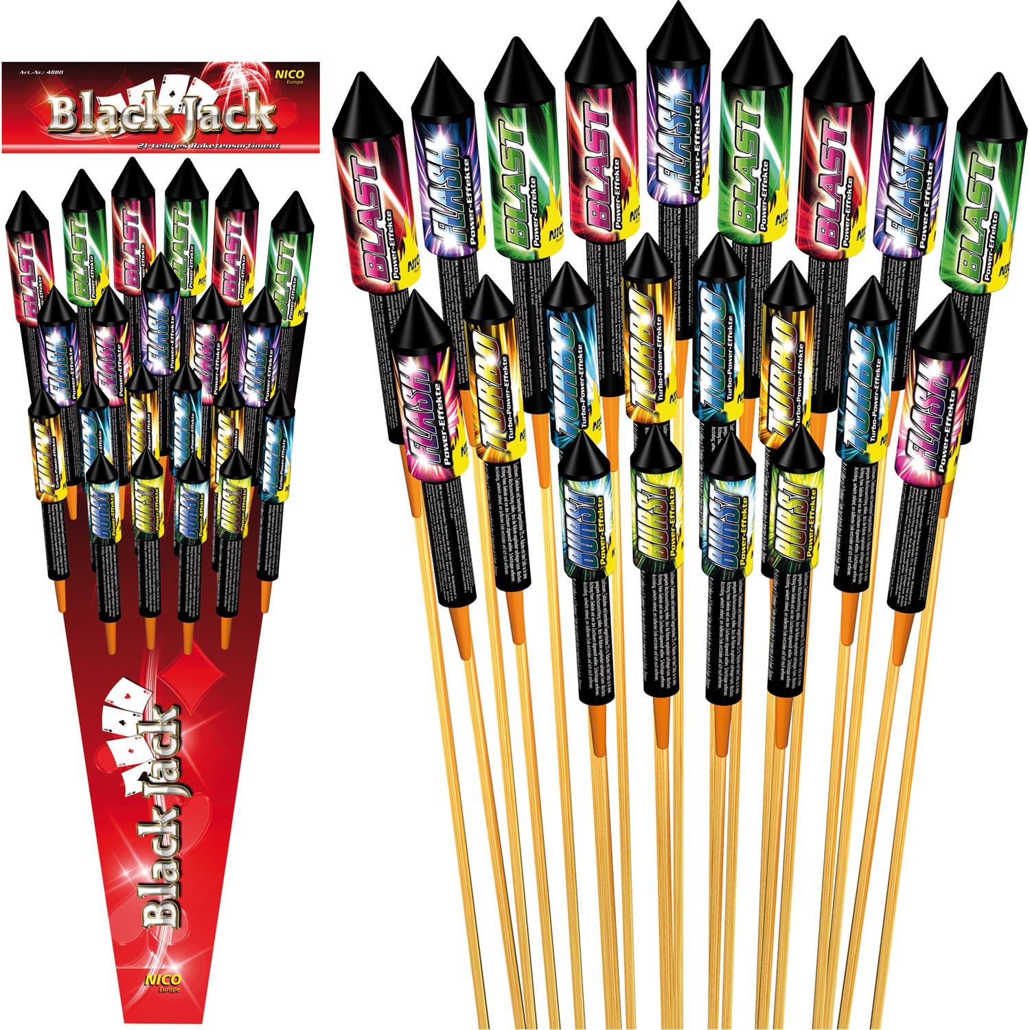 Black Jack Raketensortiment 21 teilig Black Jack Raketensortiment 21 teilig