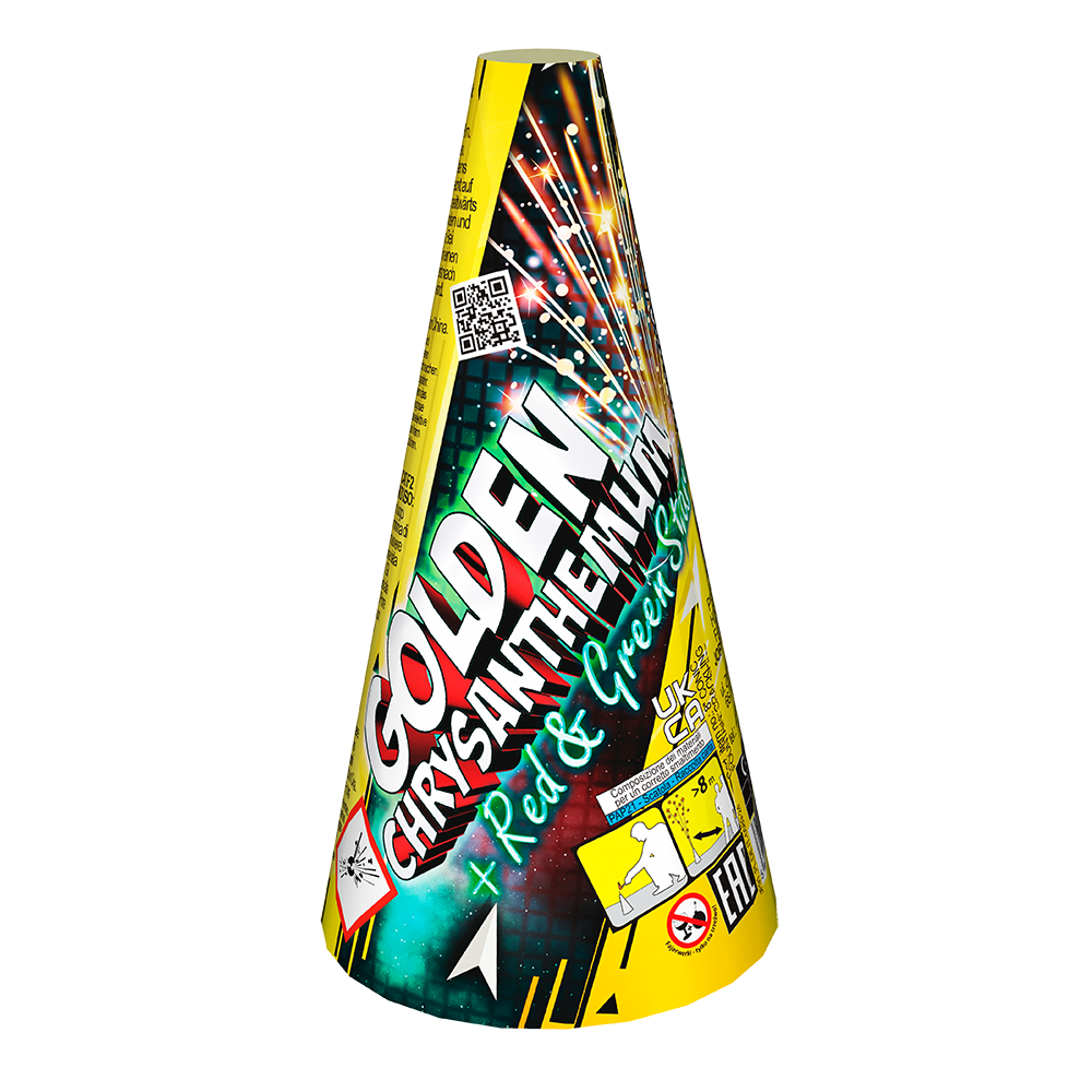 JF91 - Golden Chrysanthemum and  red  and green stars